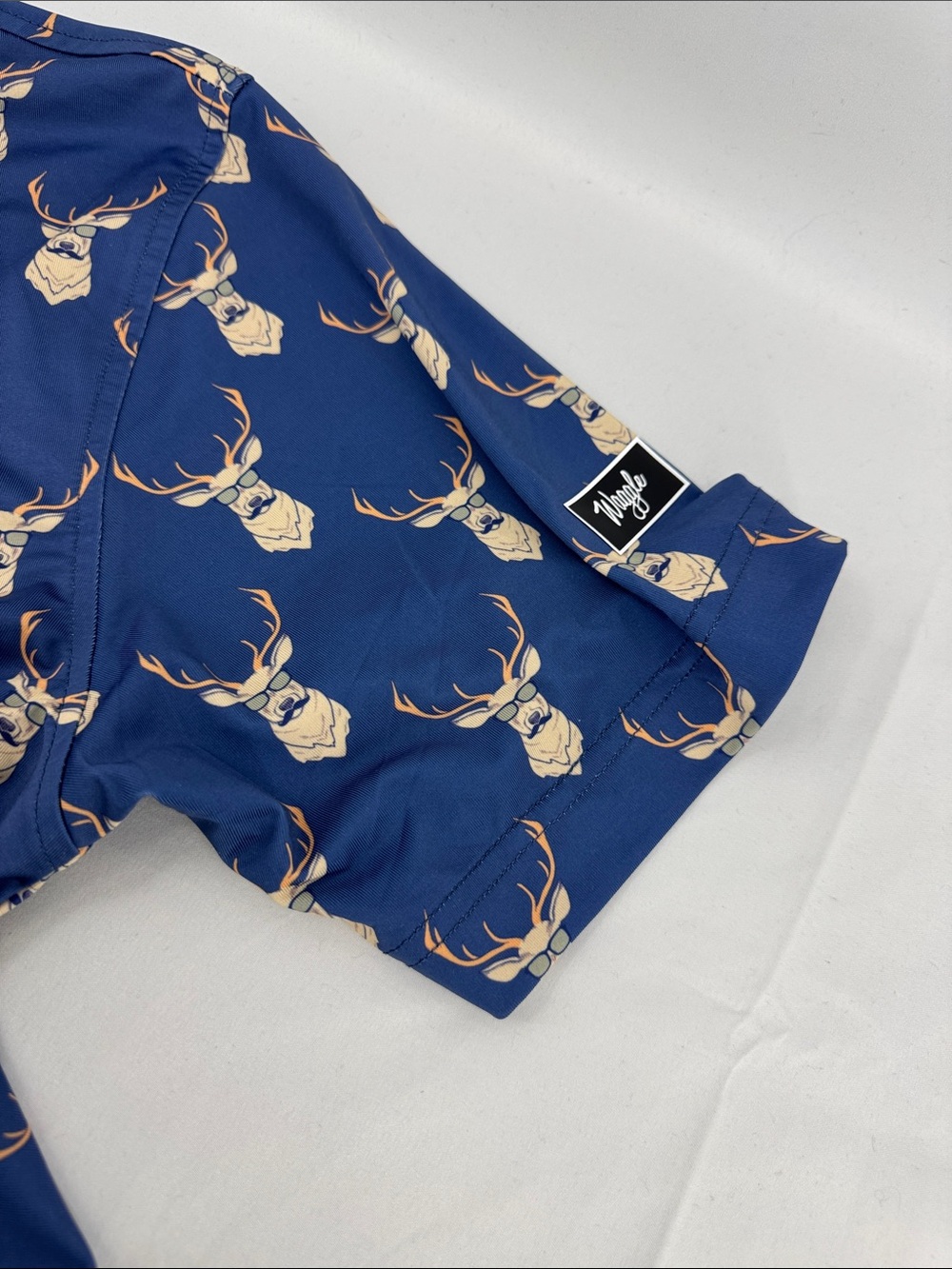 Waggle Golf Mens "Kentucky Buck" Performance Polo in Dusty Blue, sz M - Picture 6 of 11